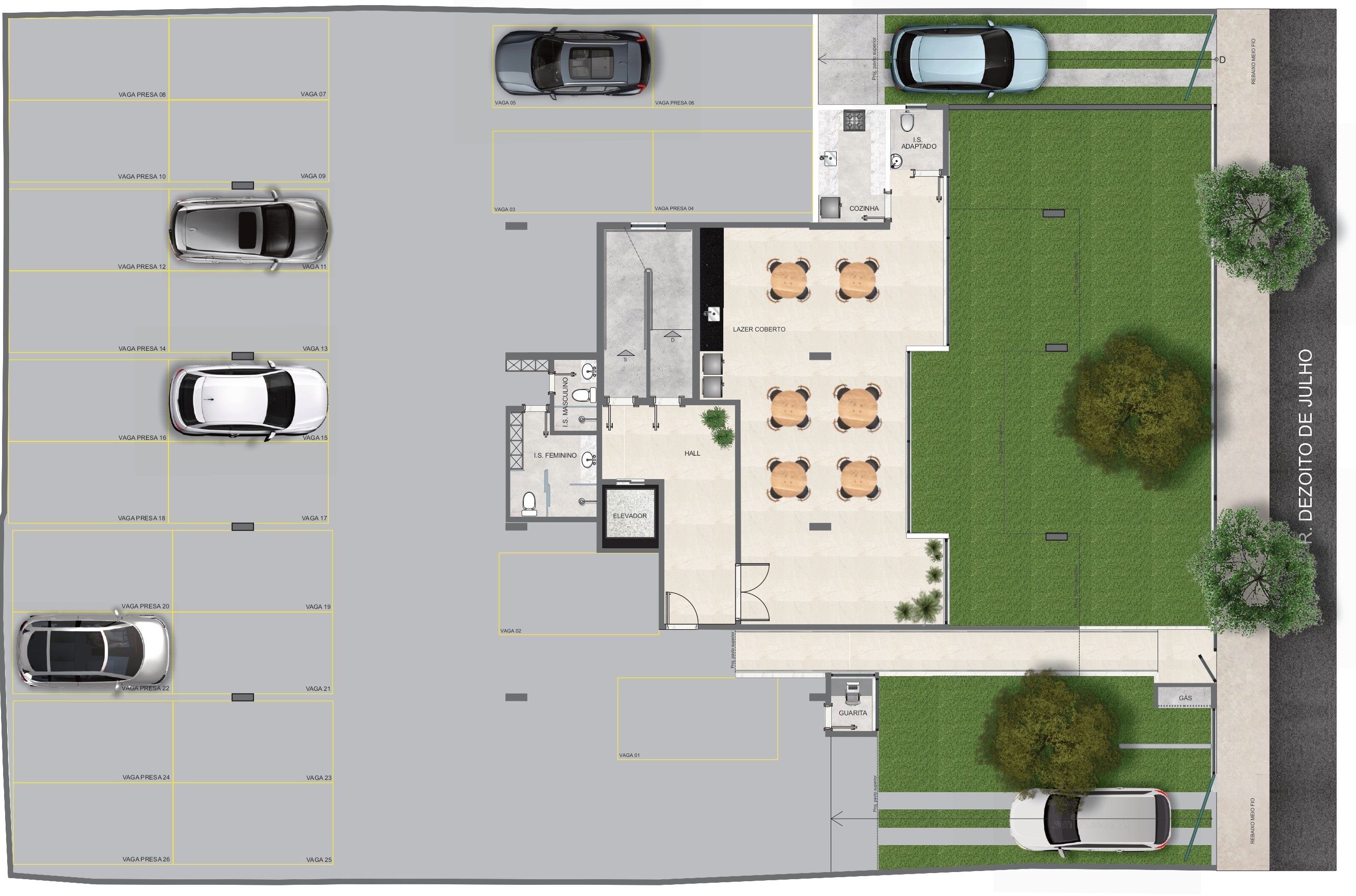 Edifício Mar de Atins - Pilotis e Estacionamentos