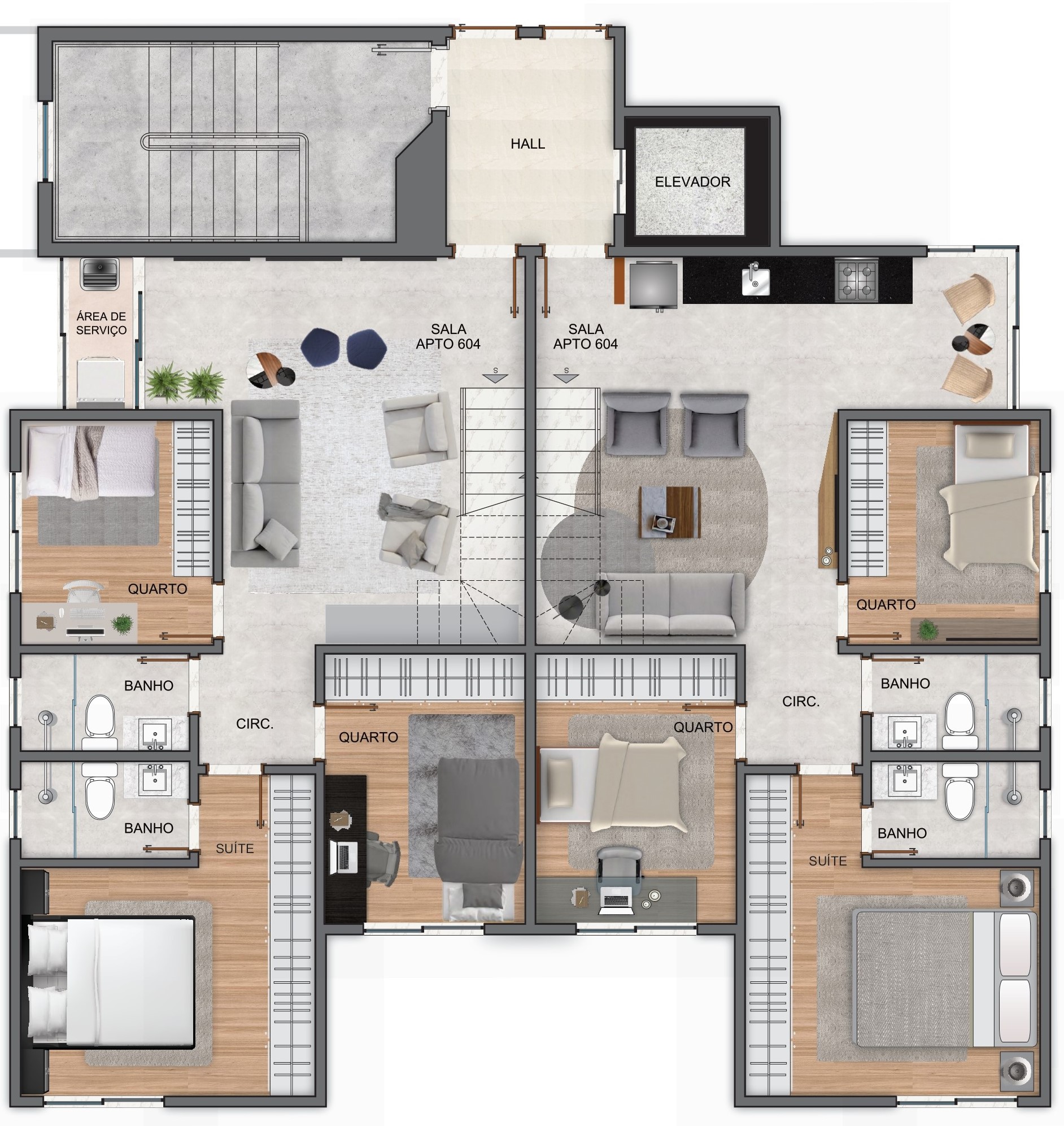 Edifício Mar de Atins - Apartamento Cobertura 603 e 604 Primeiro Piso.jpg